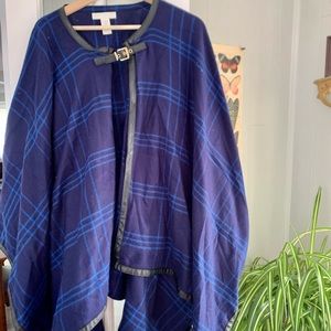 Blue Plaid Oversize Cape